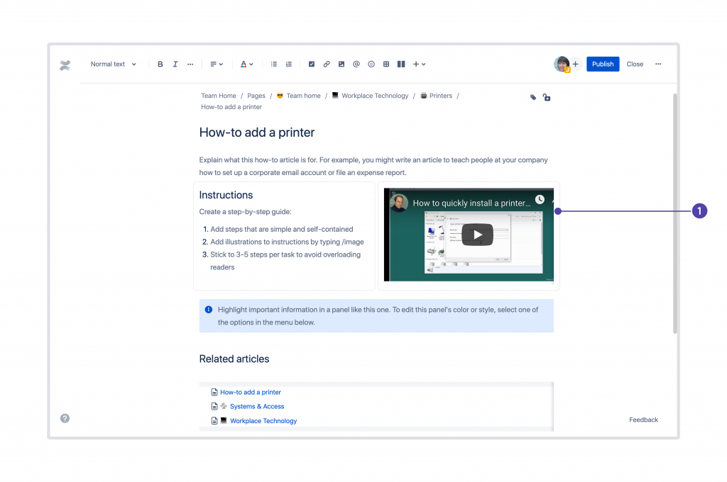 Confluence page