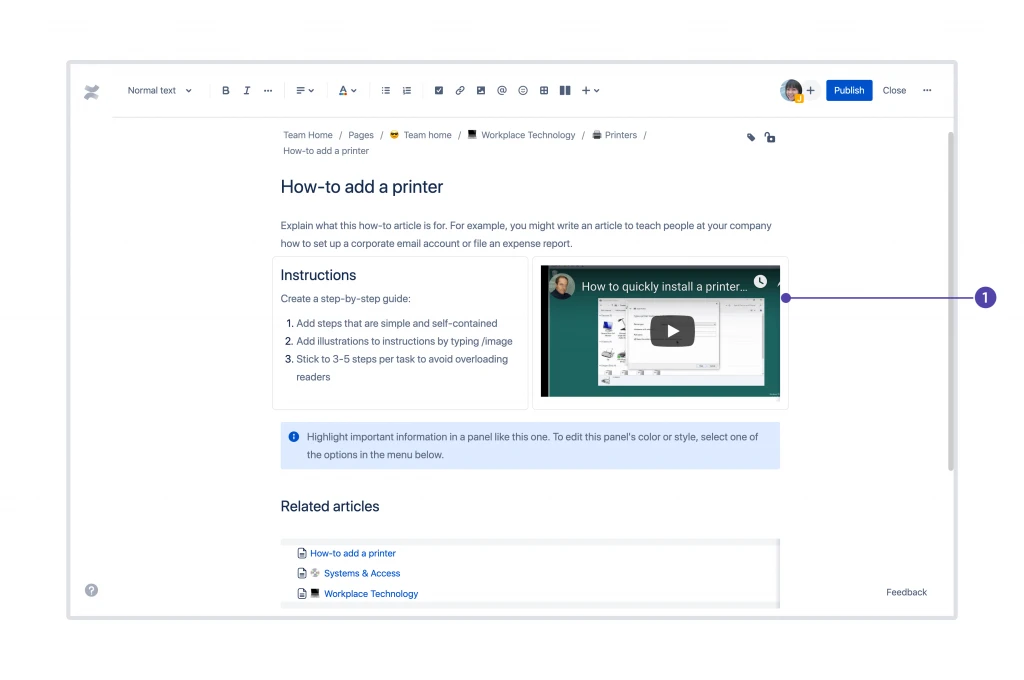 Confluence page