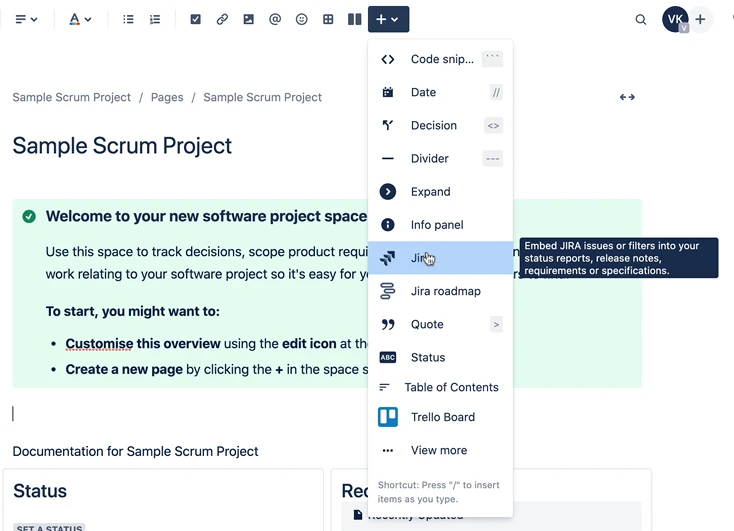 Jira macro in Confluence