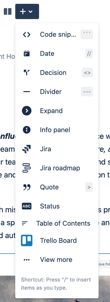 Confluence macros