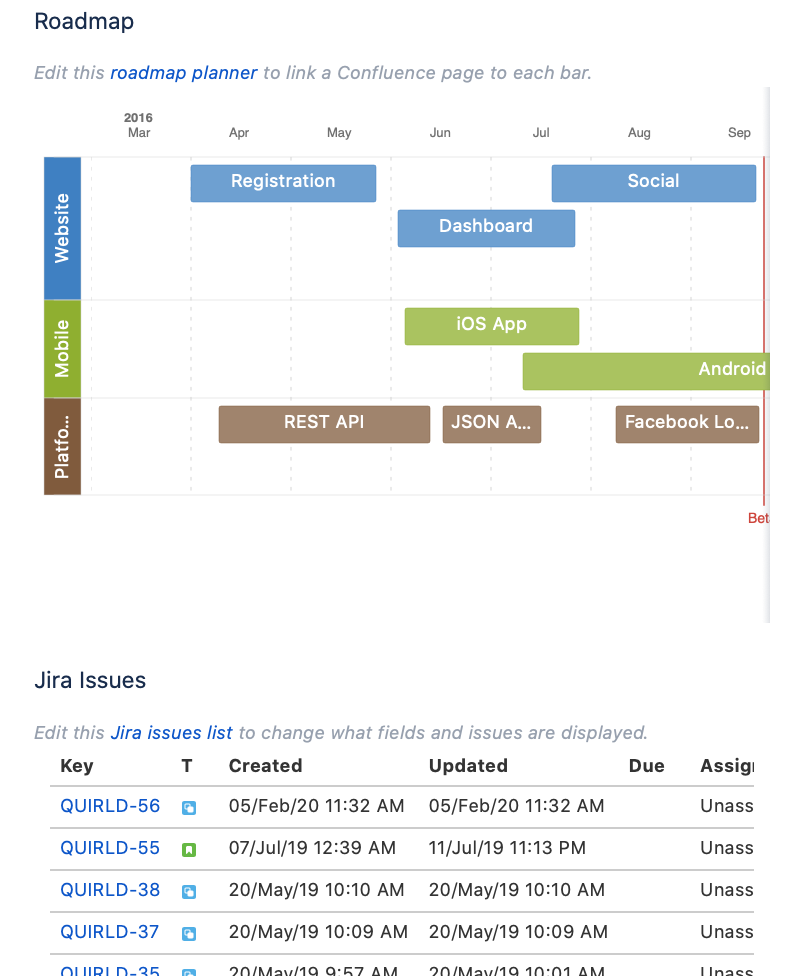 Jira issues in Confluence