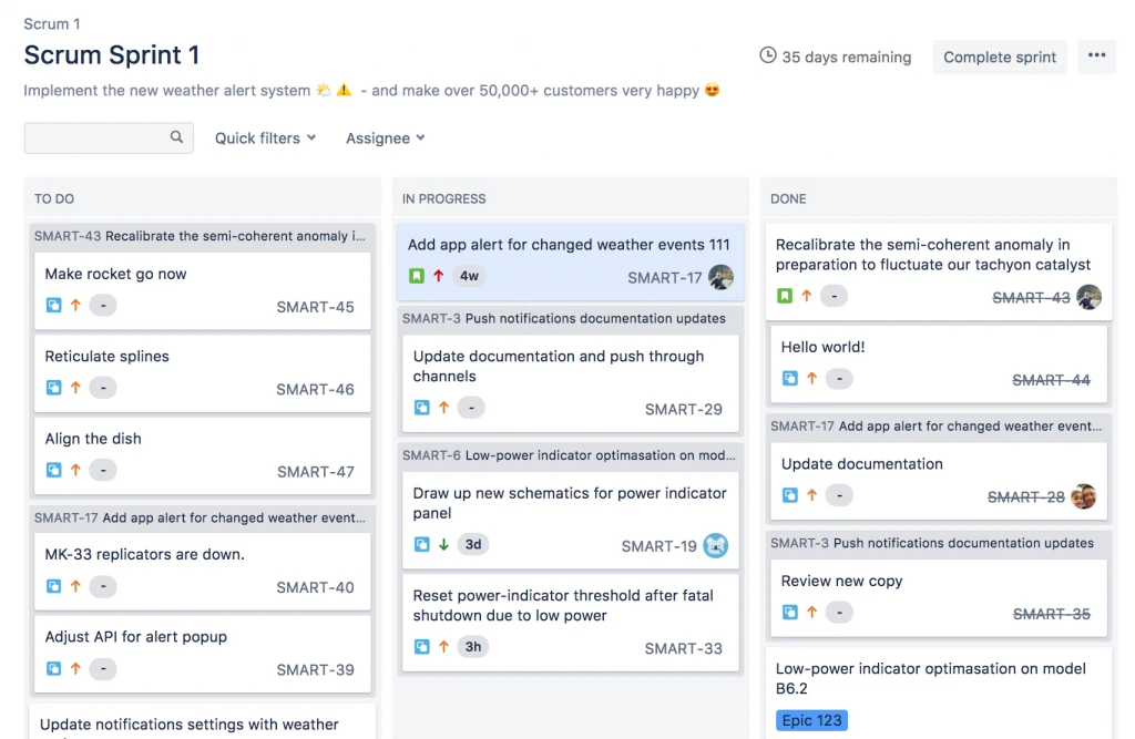 Jira board